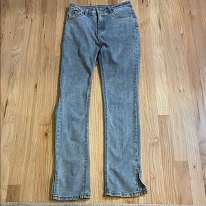 SHEIN Light Blue High-Rise Jeans with Ankle Slits